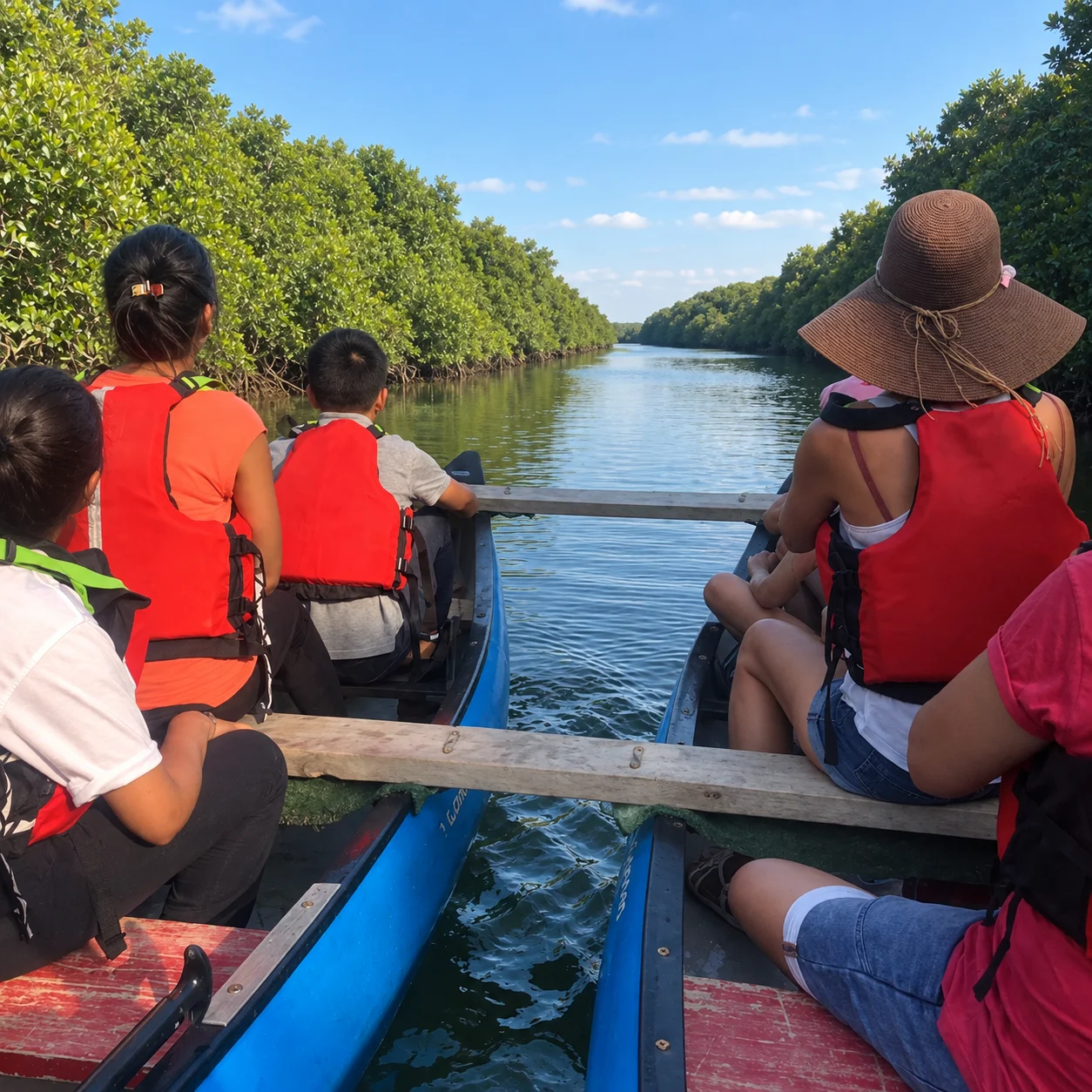 Водный коридор Аль-Зоры с уровня лодки
